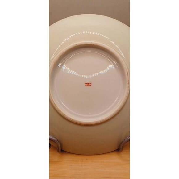 Vintage Japanese "Bamboo, Flower Blossoms" Fine China 10" Set of 3 Plates - Picture 8 of 16